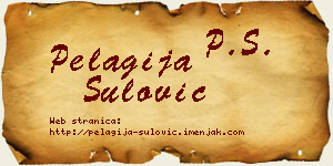 Pelagija Šulović vizit kartica